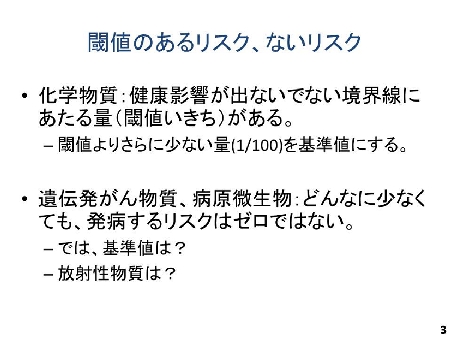 閾値のあるリスク・ないリスク